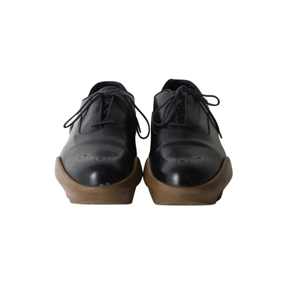 Prada Platform Brogues in Black Leather - Picture 3 of 10
